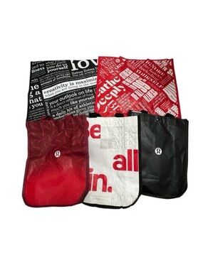 Lululemon Reusable Bundle of 5 Bags Black & Red